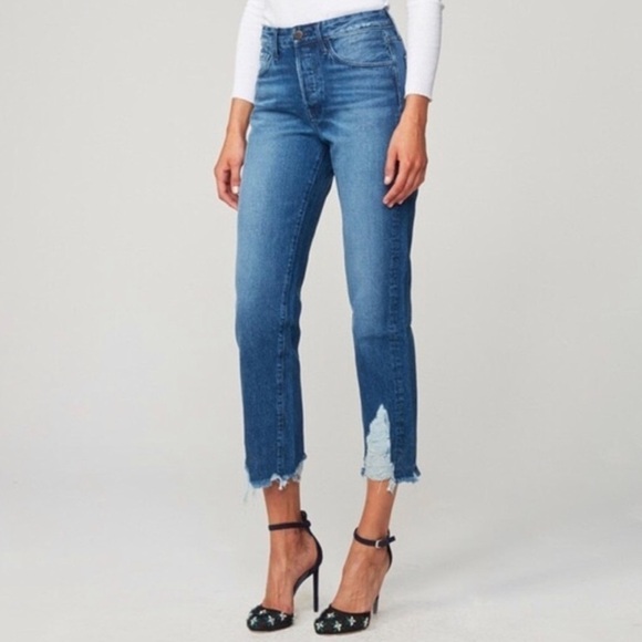 3X1 Higher Ground Straight Barrel Leg Crop Jeans Raw Chewed Hem Rushmore Wash 28 - Picture 3 of 16